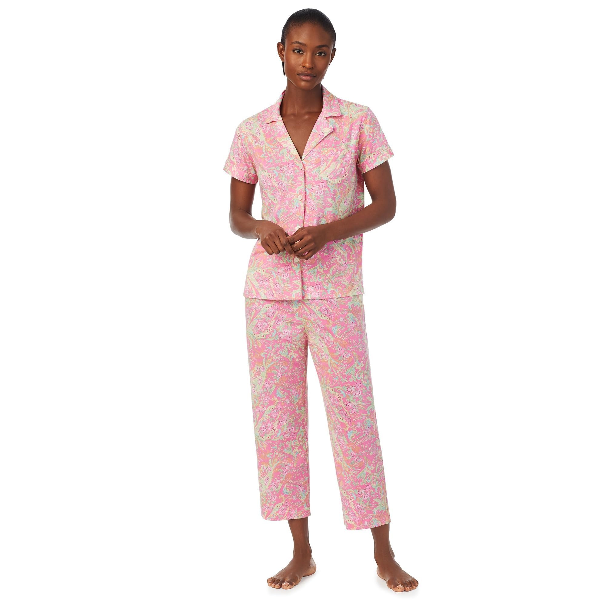 Women's Pink Floral Pajama Set