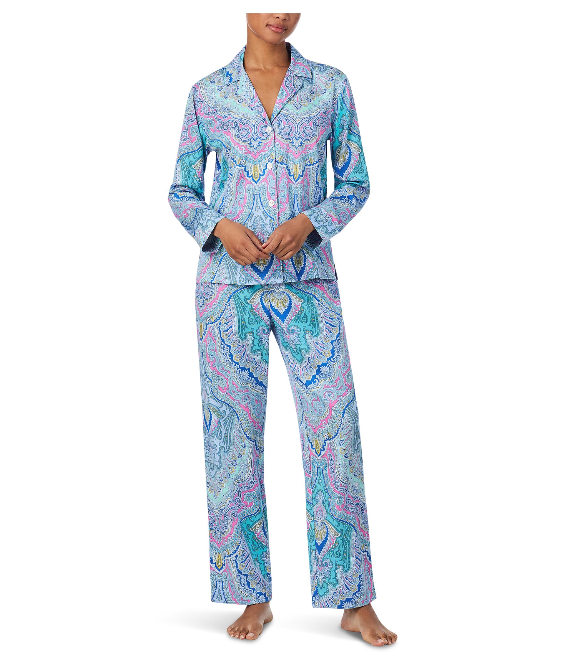 Women's blue patterned pajama set